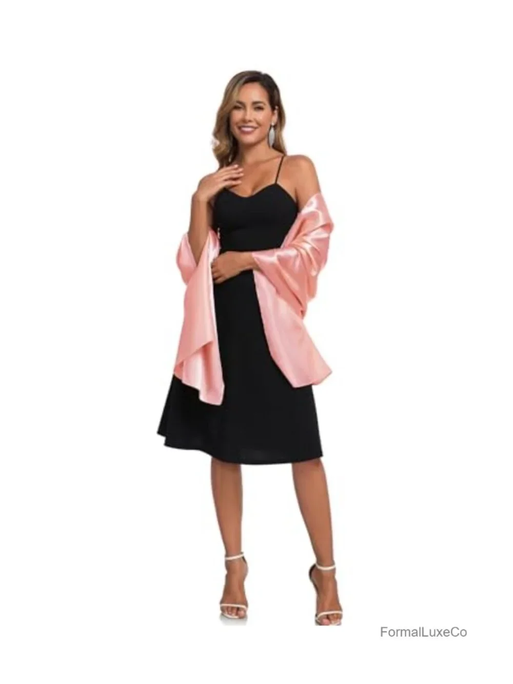 Satin Wrap Scarf for Evening Dresses Wedding Guest Shawl